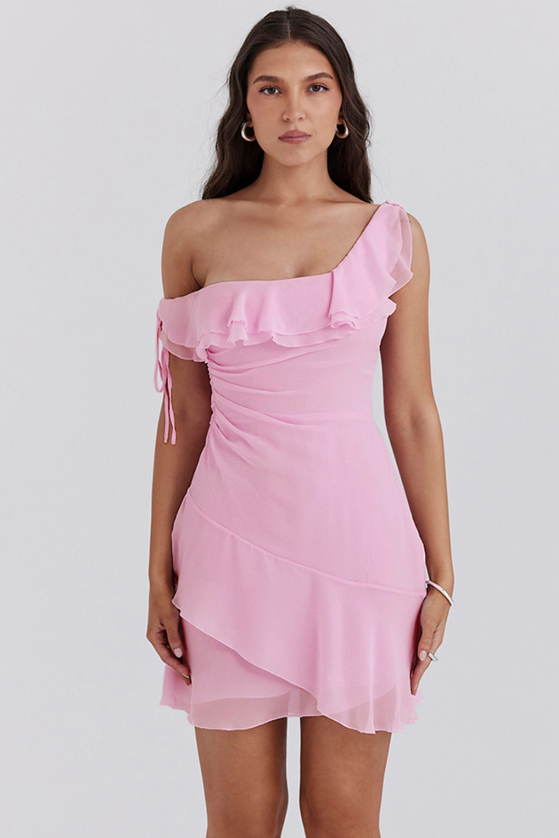 Anissa Off Shoulder Ruffle Mini Klänning