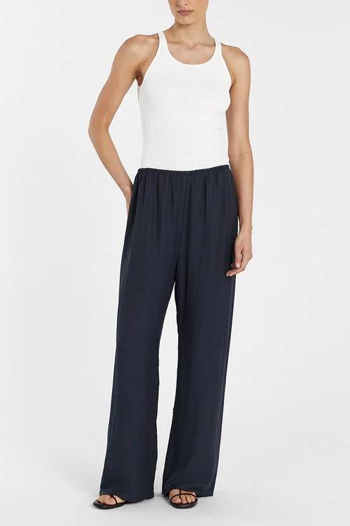 Asymmetrical Twist Detailing Top Linen Blend Pants Set