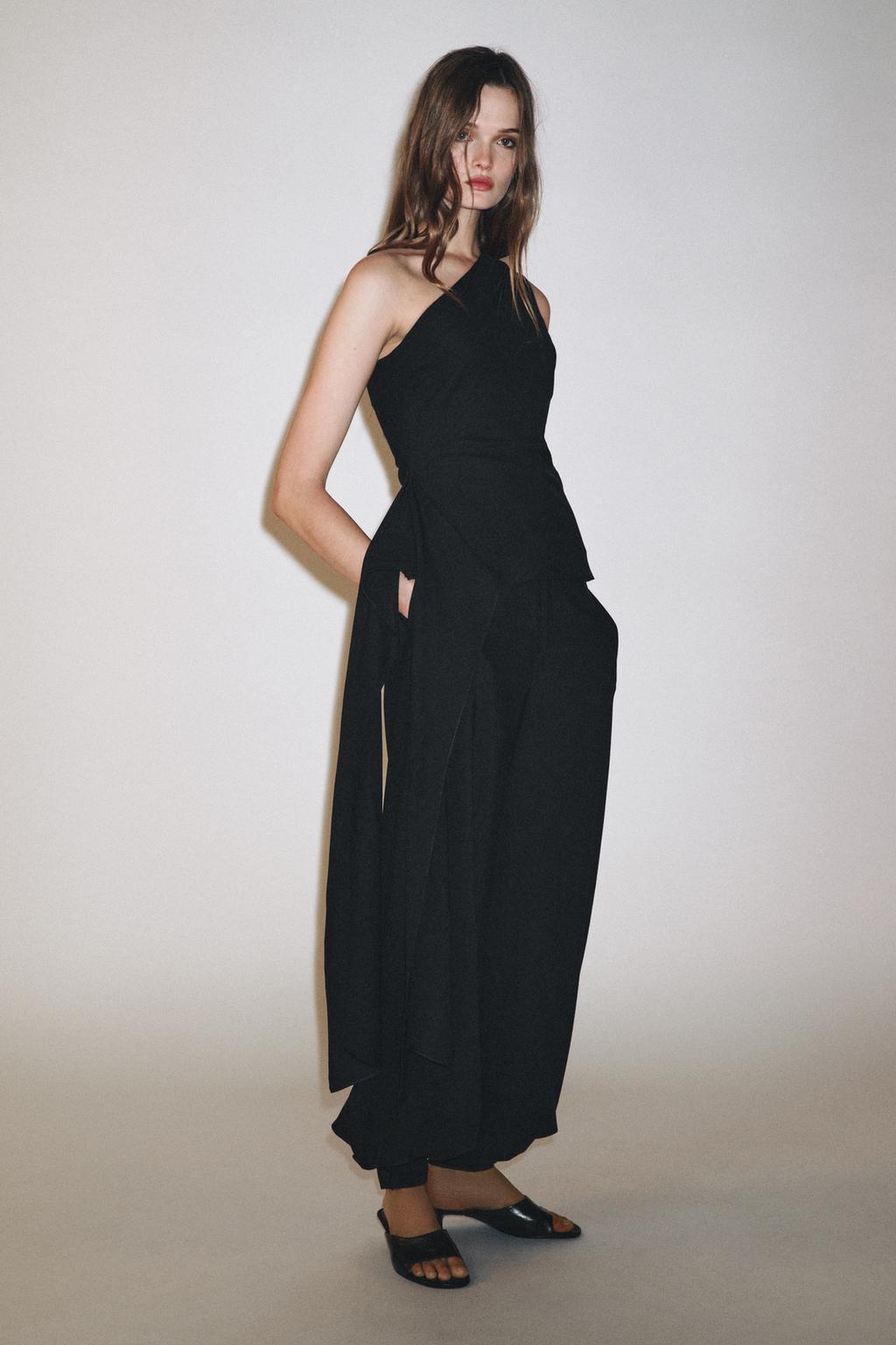 Asymmetric One Shoulder Top & Wide Leg Trousers Set