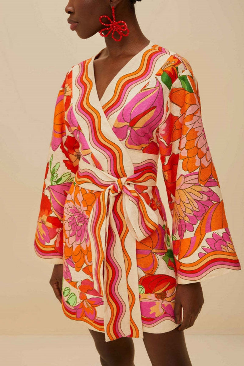 Casual Belted Linen Dress