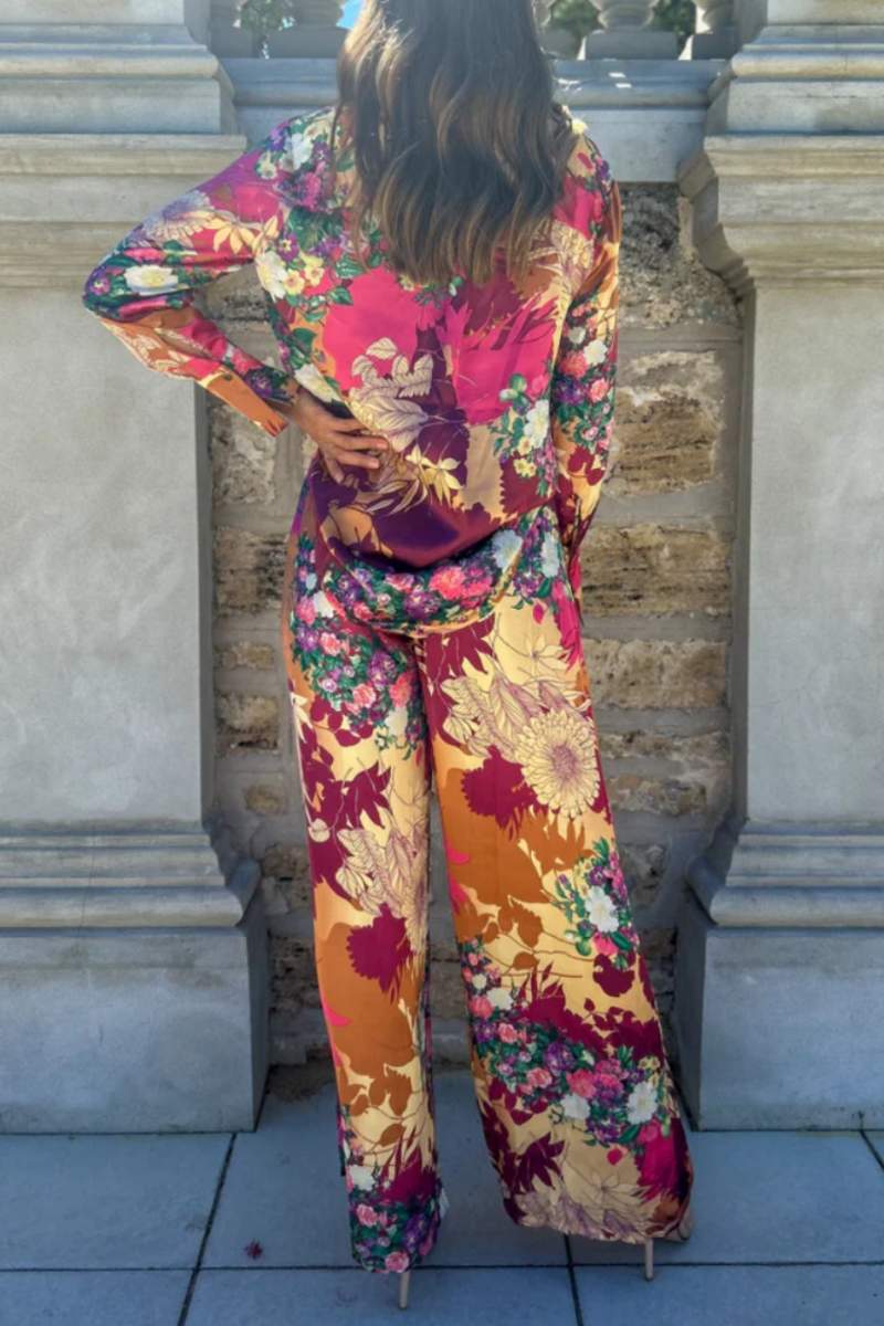 花柄ソフトサテンボタンセット