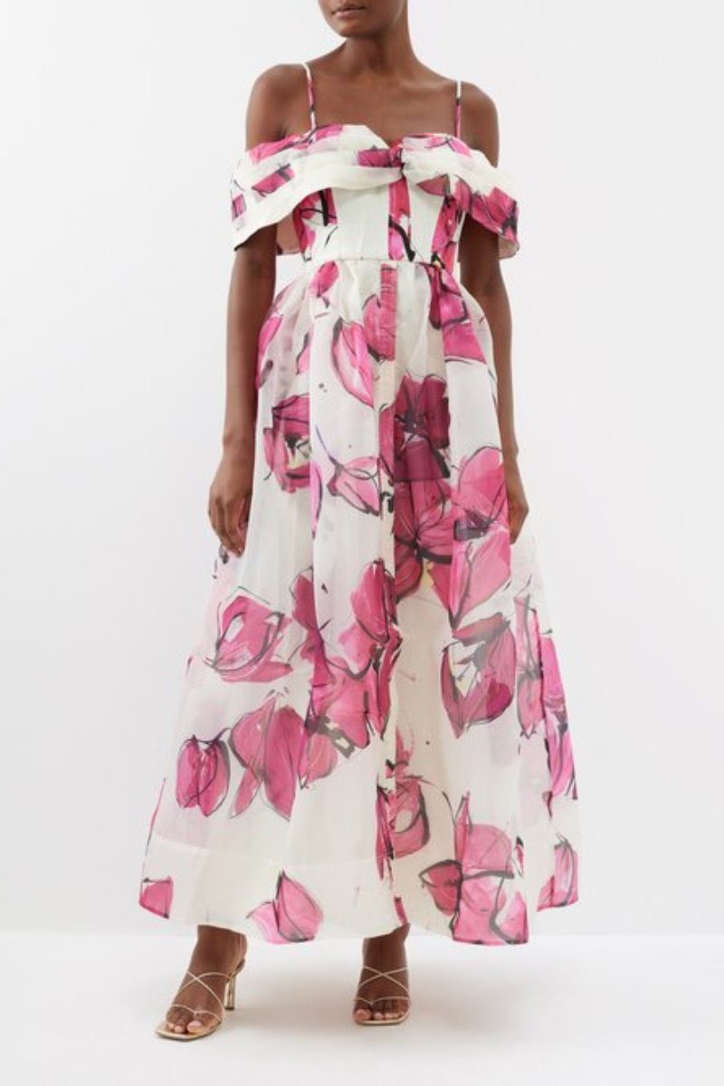 Abito lungo floreale Eglantine