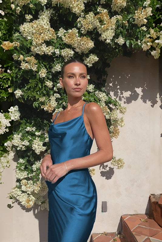 Robe longue Willow - Bleu marine
