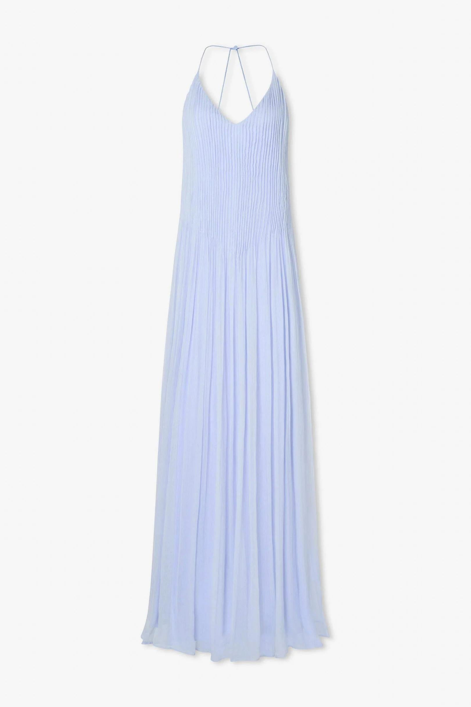 Vestido longo com alça estampada e hortênsia Kacey