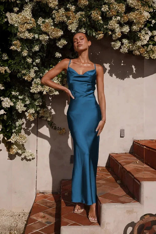 Robe longue Willow - Bleu marine