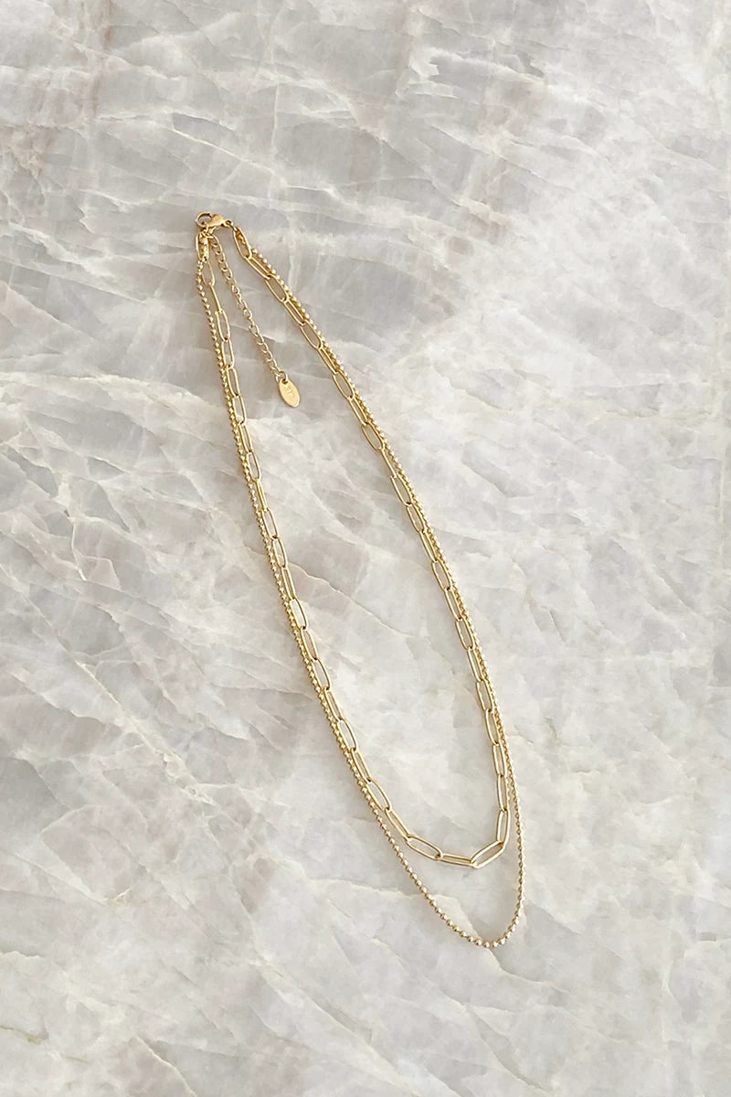 Conjunto de collar de cadena Dani - Oro