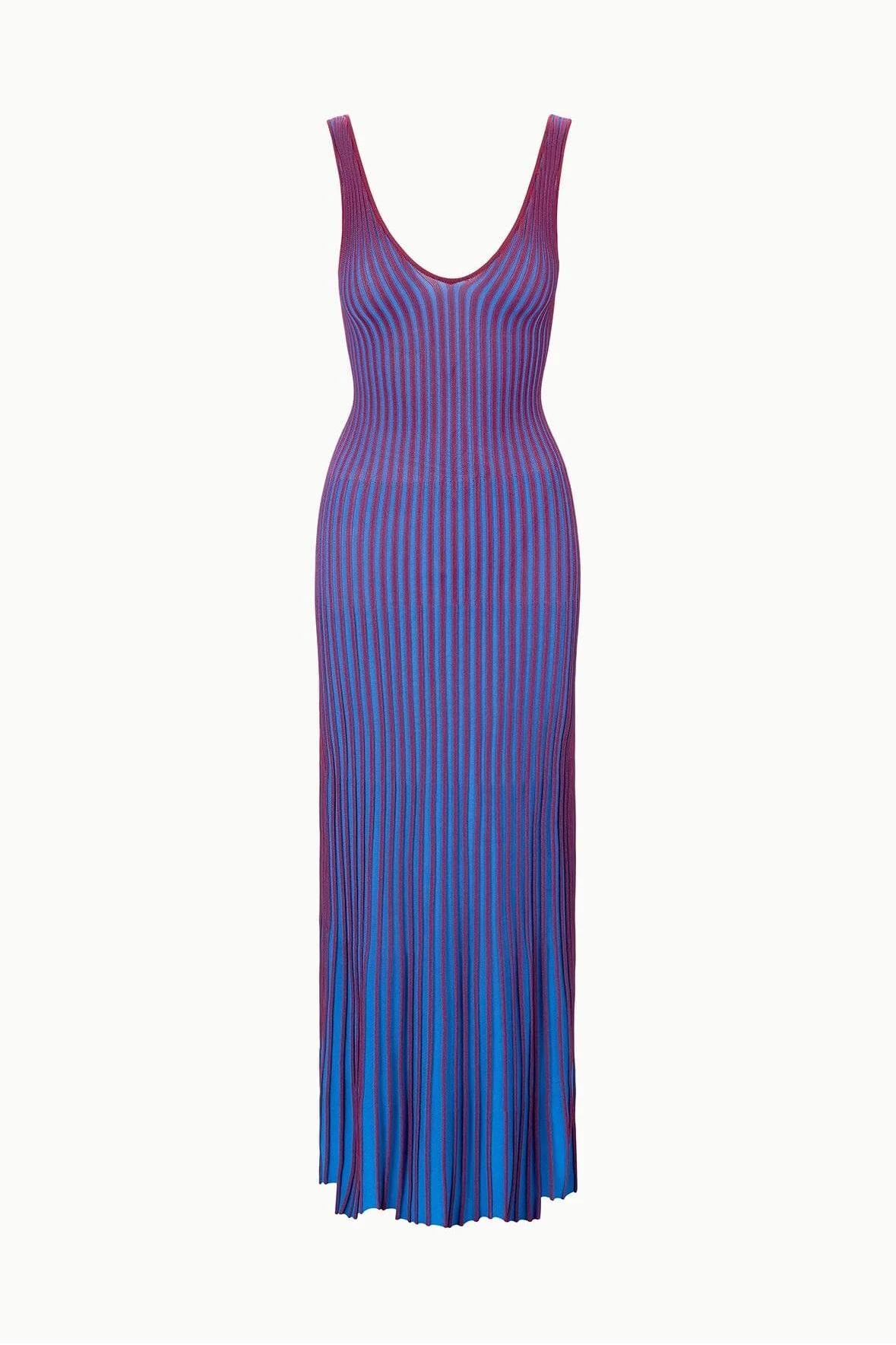 V - Neck Ribbed Knit Maxi Dress