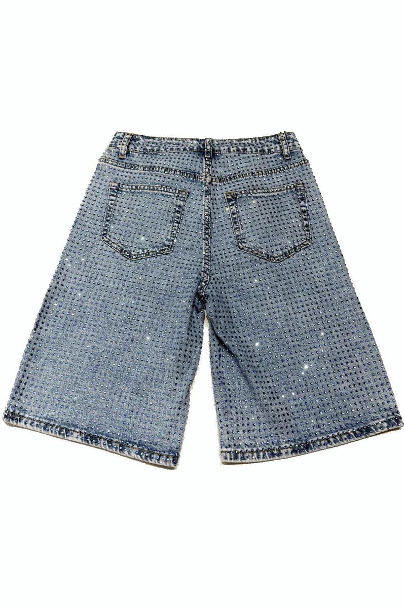 Light Blue Denim Sparkling Shorts