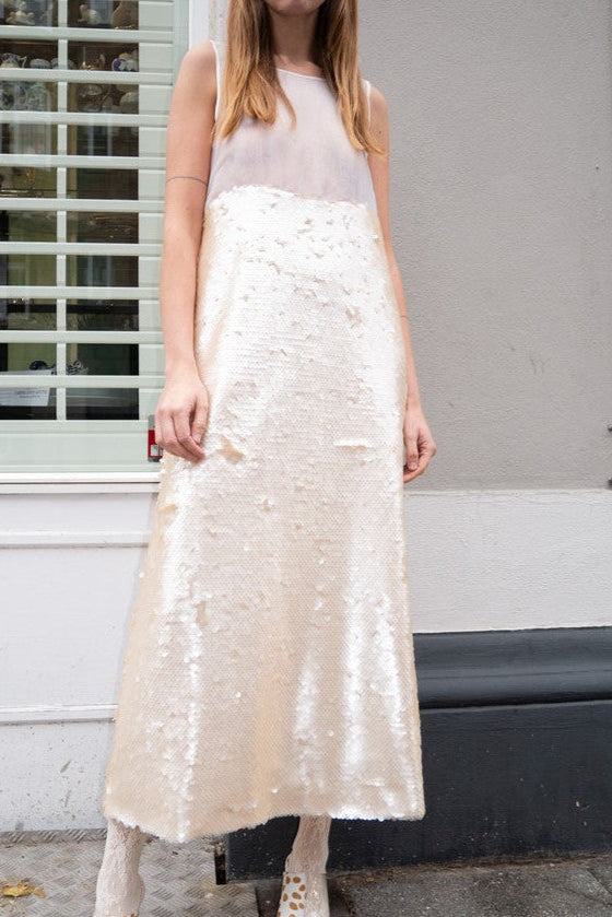 Vestido midi con lentejuelas Lilah