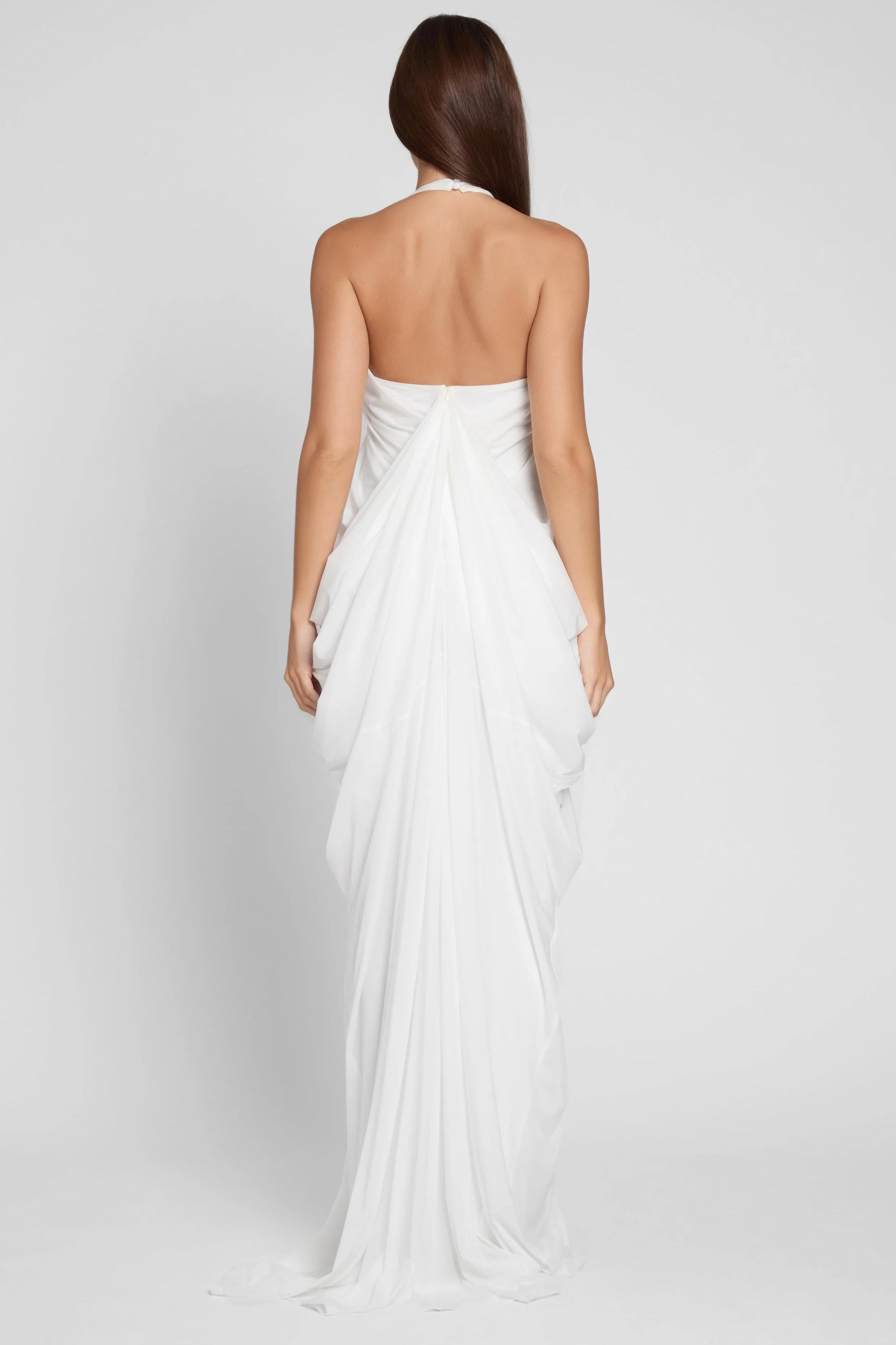 Halter Neck Draped Maxi Dress