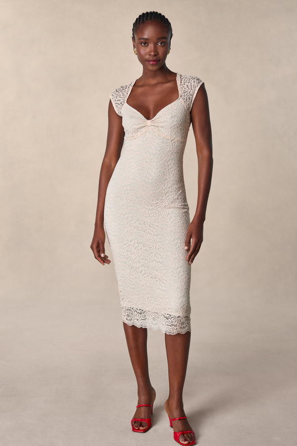 slim fit dress slacks Lace Floral Bodycon Dress — Summers Dreaming Mermaid Crowns main image 1