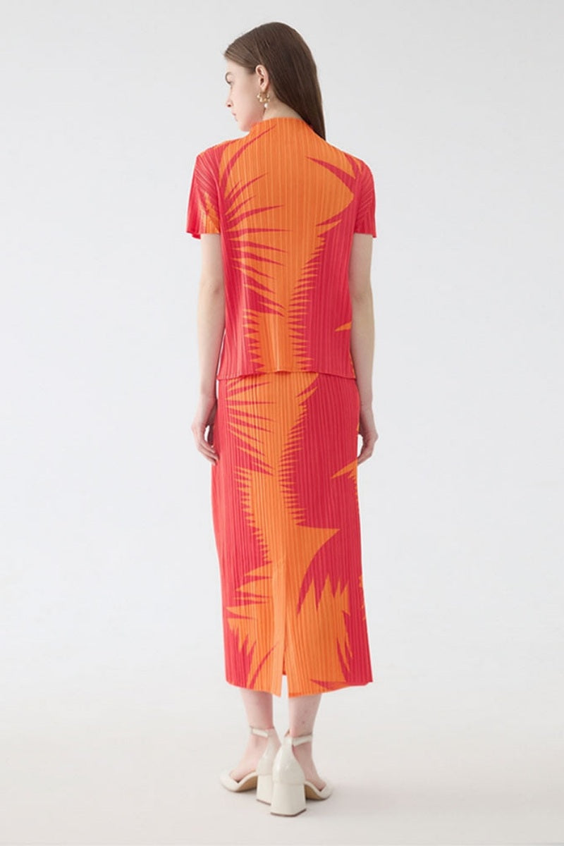 Dvoudílná sada sukně s plisovanou klopou