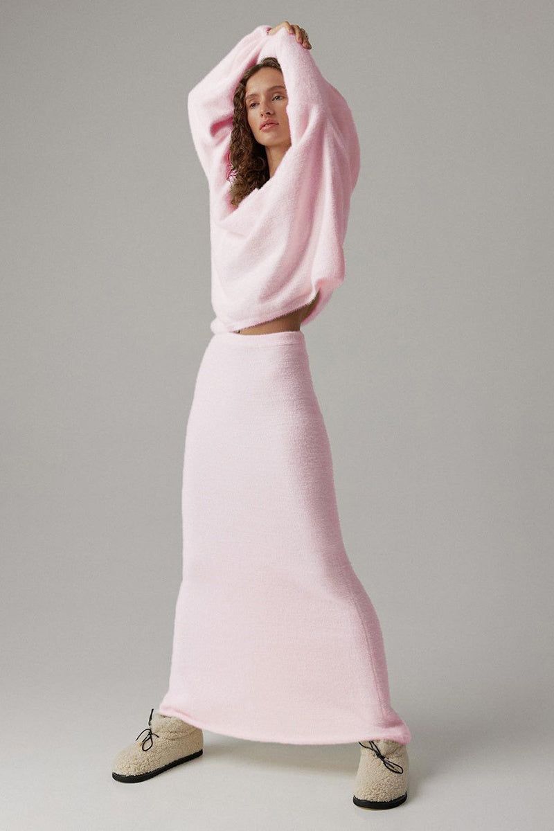 סט ברברה עם צווארון V עם שרוולים ארוכים