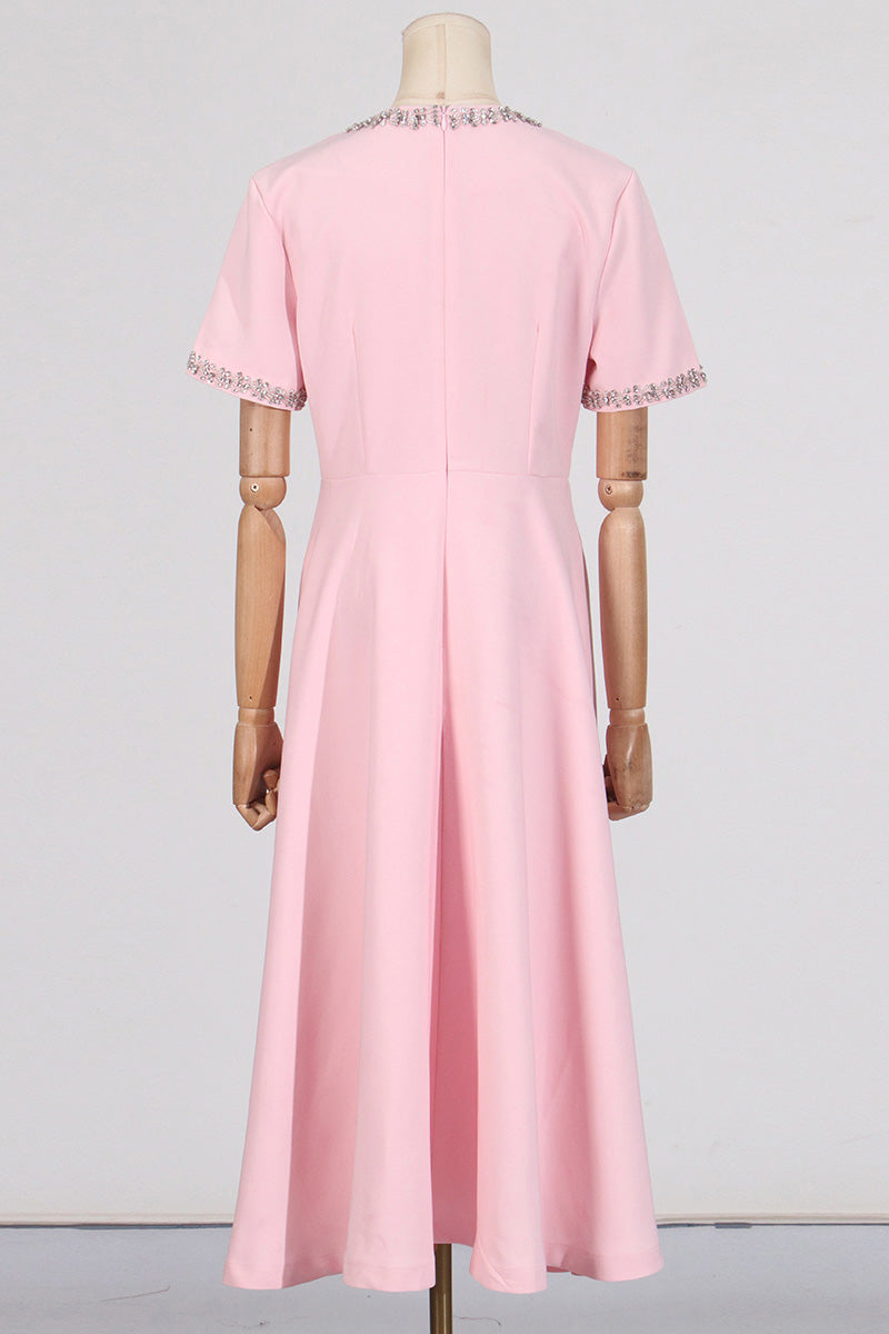 Rochie midi Zoe Bowknot impodobita cu cristale