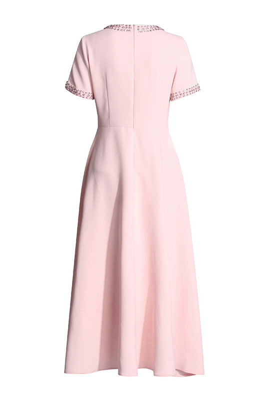 Rochie midi Zoe Bowknot impodobita cu cristale