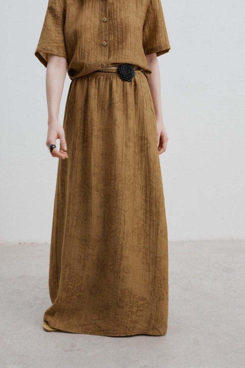 Camisa Tencel Padrão Jacquard