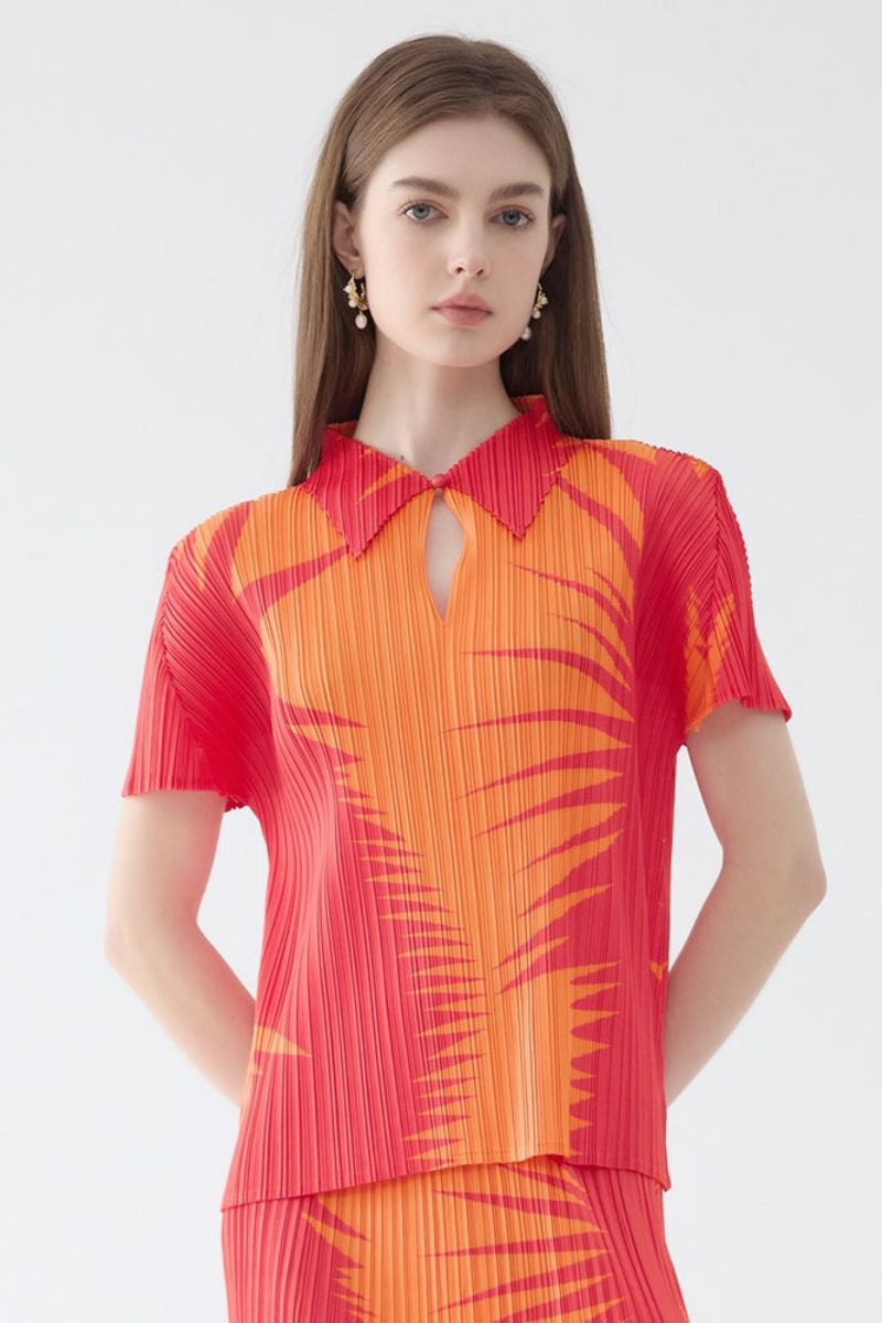 Dvoudílná sada sukně s plisovanou klopou