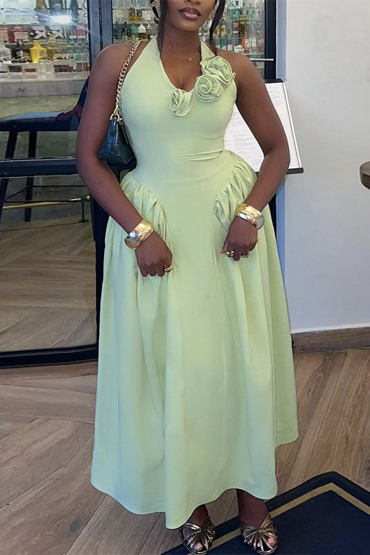 Sjov hummerprint flydende maxikjole