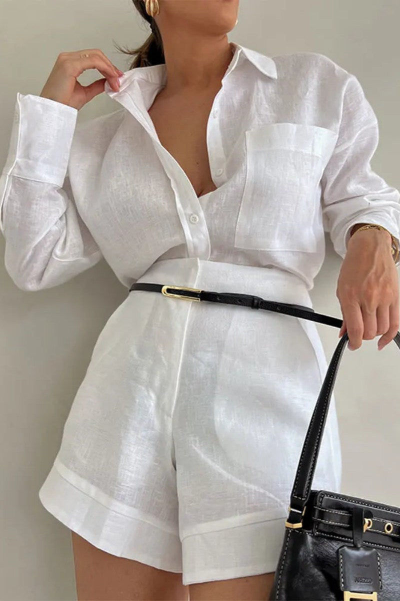 Senela - Dwuczęściowy komplet z mieszanki bawełny i lnu