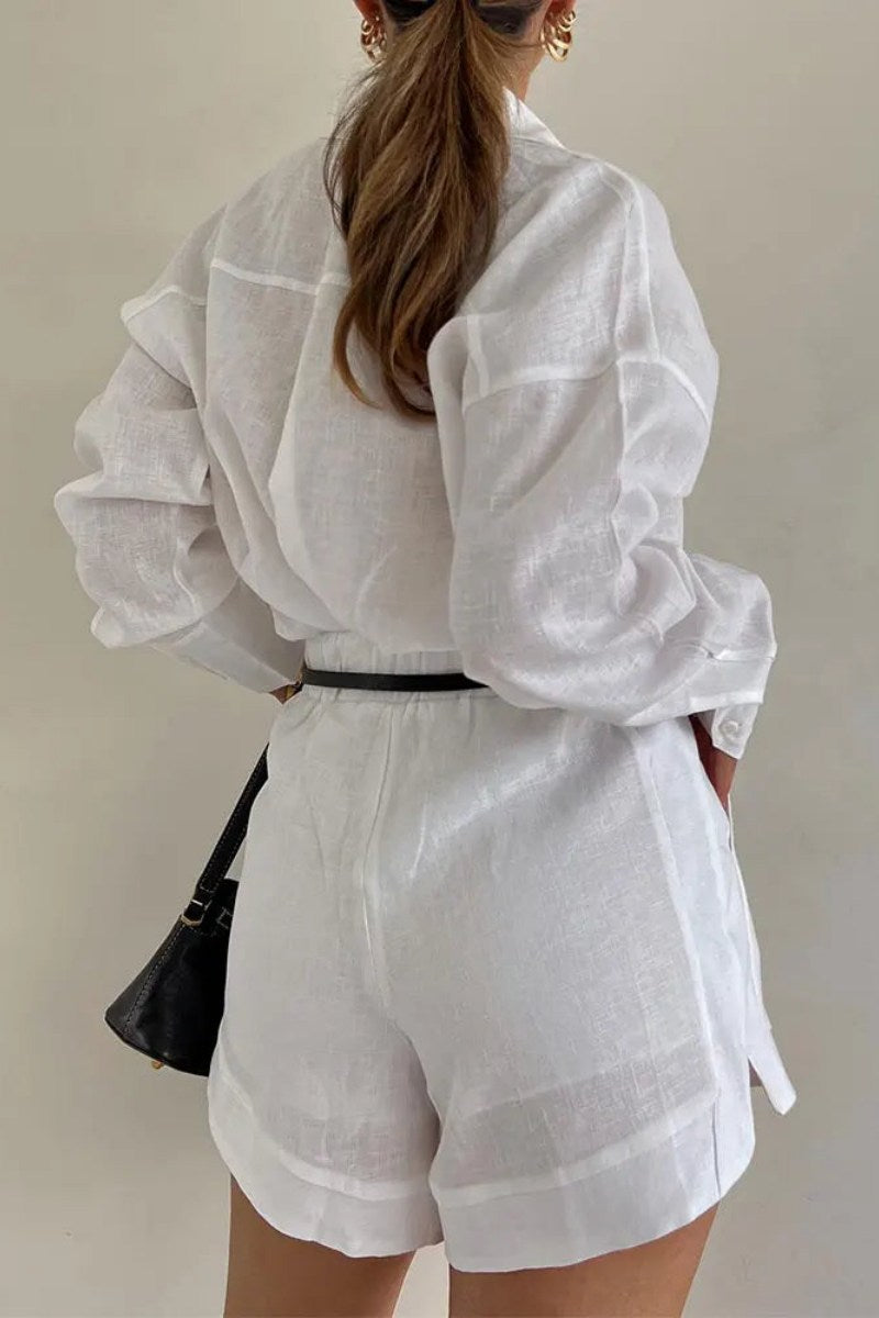 Senela - Dwuczęściowy komplet z mieszanki bawełny i lnu