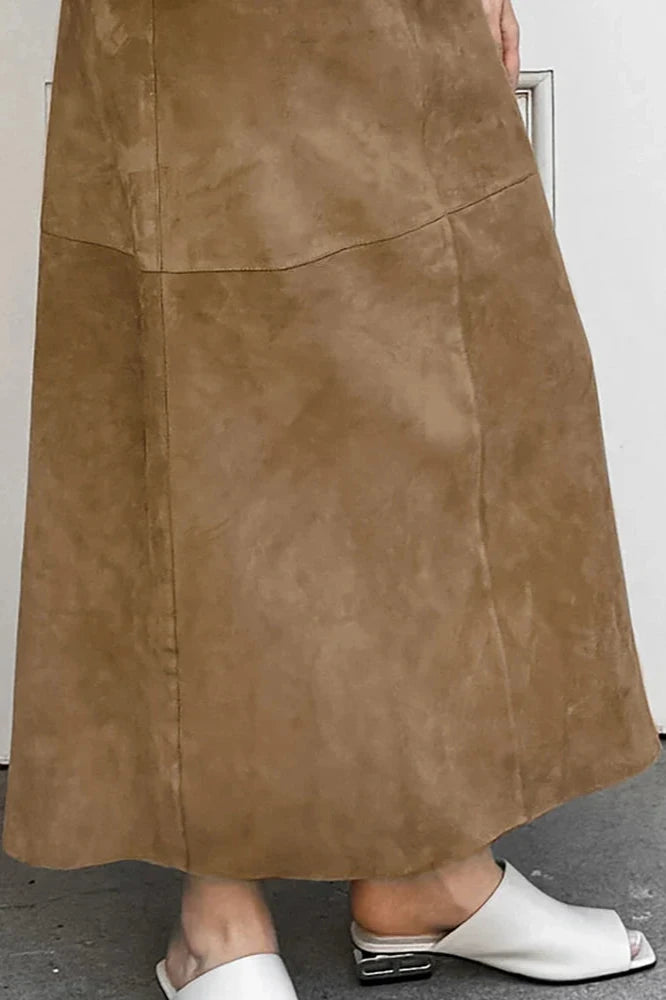 Herbst Maxi Wildlederrock