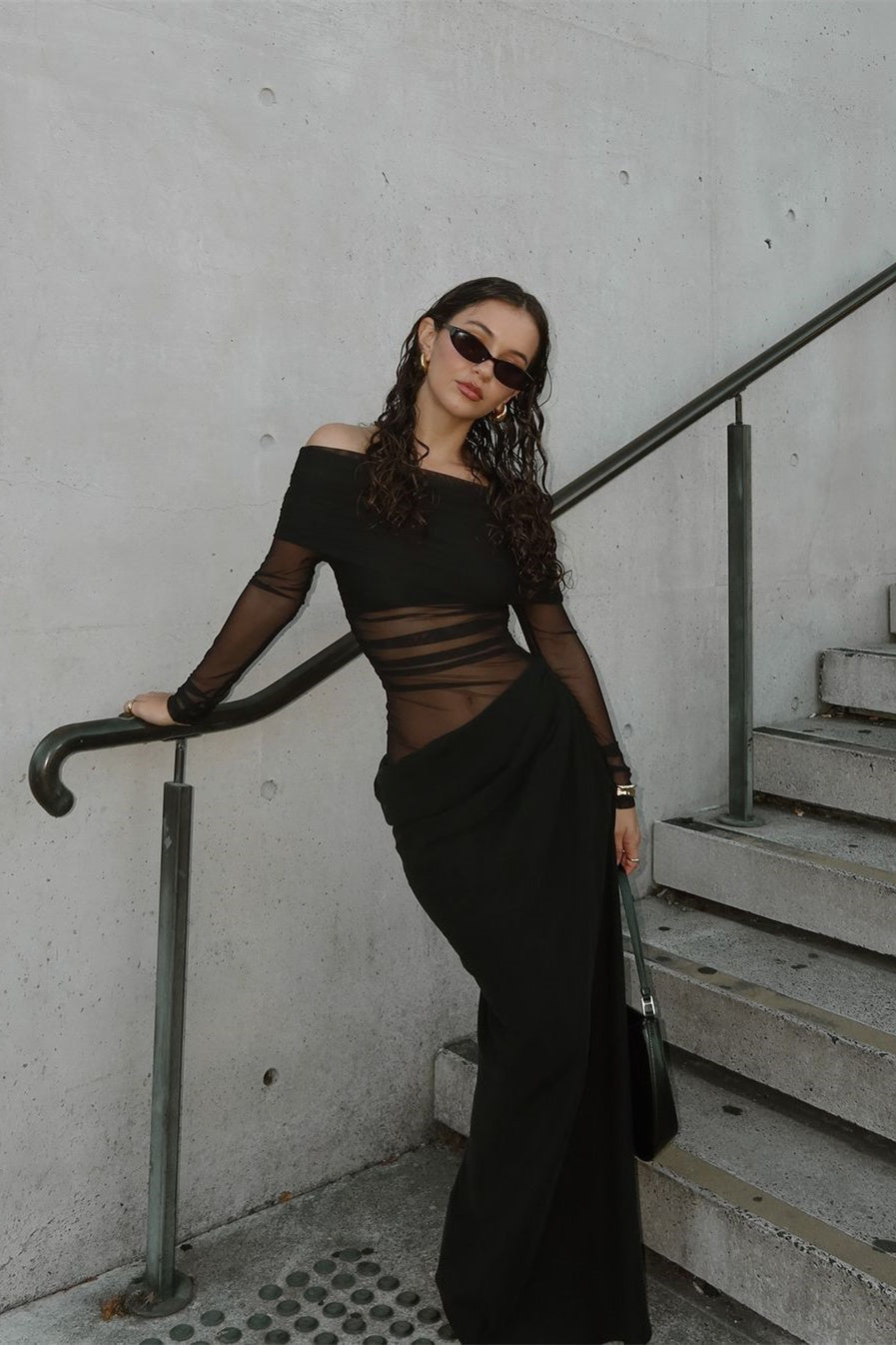 Lillian Off Shoulder Sheer Maxi Mesh Dress Lillian Off Shoulder Sheer Maxi Mesh Dress