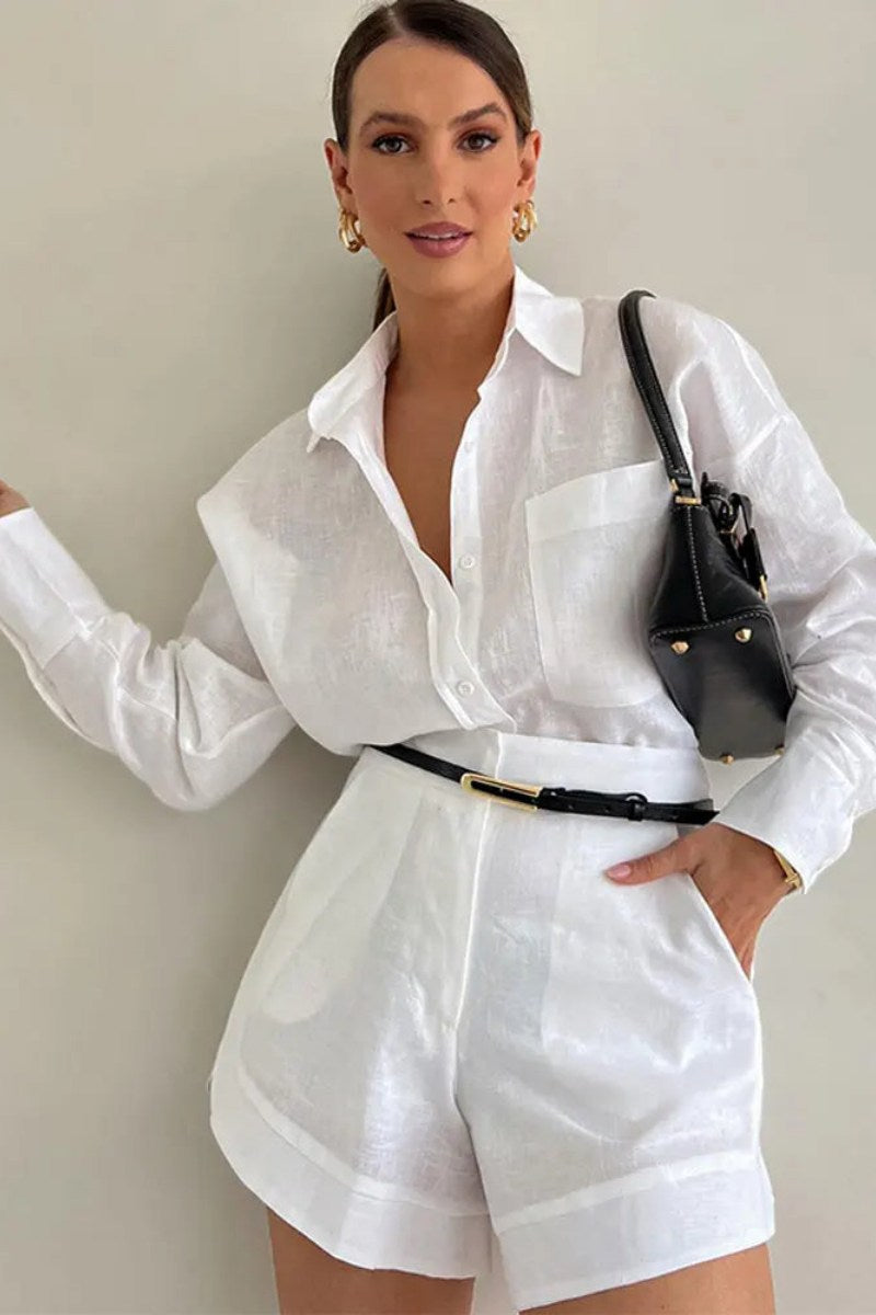 Senela - Dwuczęściowy komplet z mieszanki bawełny i lnu