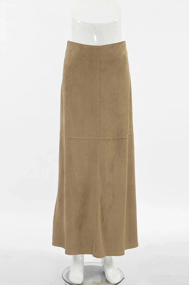 Herbst Maxi Wildlederrock