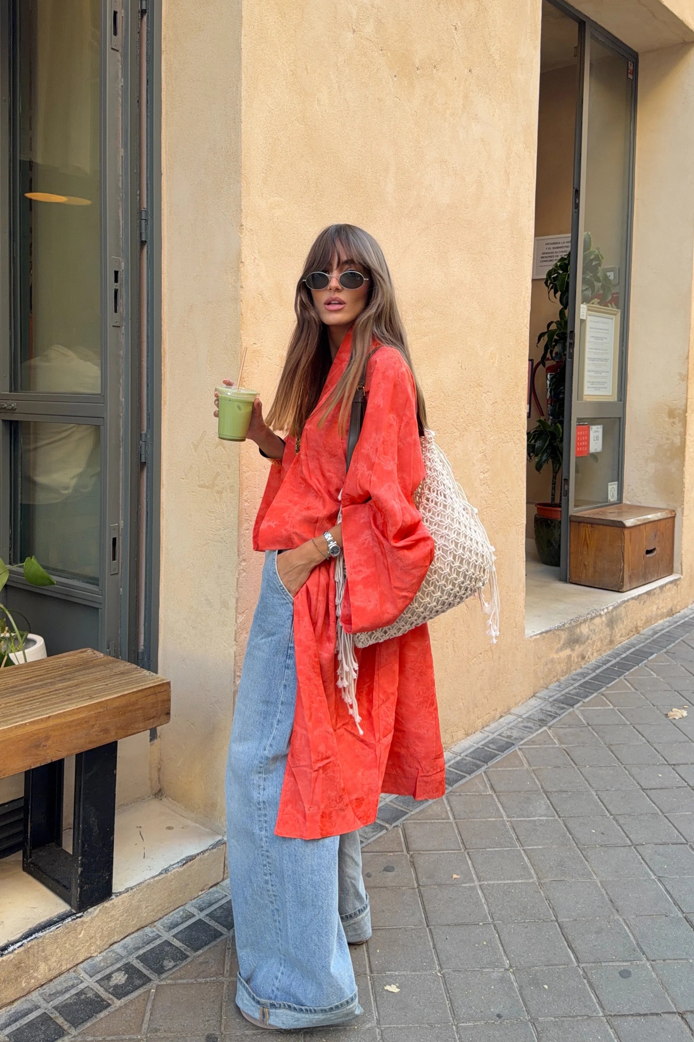 Oranger Jacquard-Kimono-Cardigan