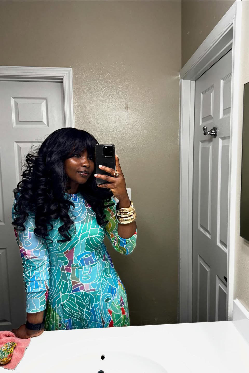 Vibrant Geo Print Maxi Dress