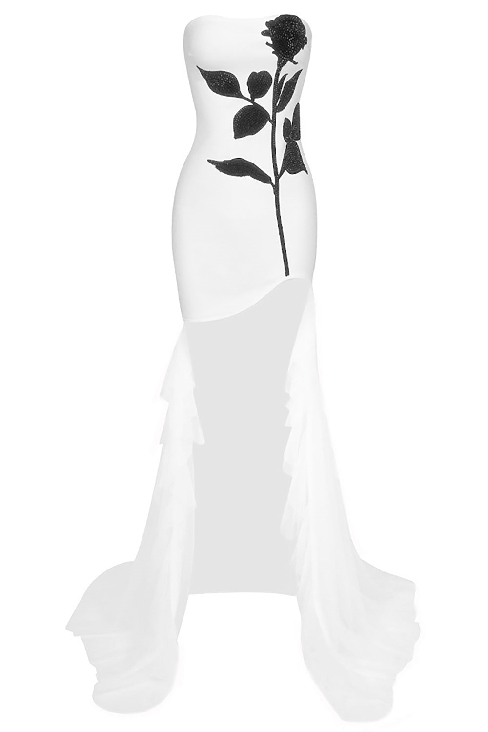 Rochie Mini Veronica, fără bretele, cu ornamente cu cristale