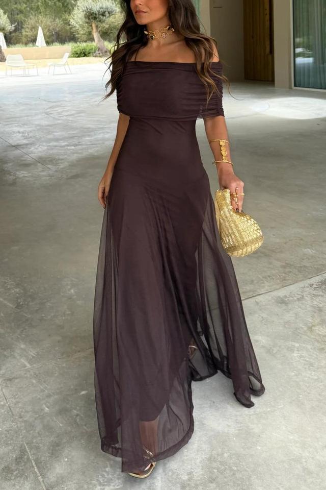 Toledo One Shoulder Mesh Maxi Dress Toledo One Shoulder Mesh Maxi Dress