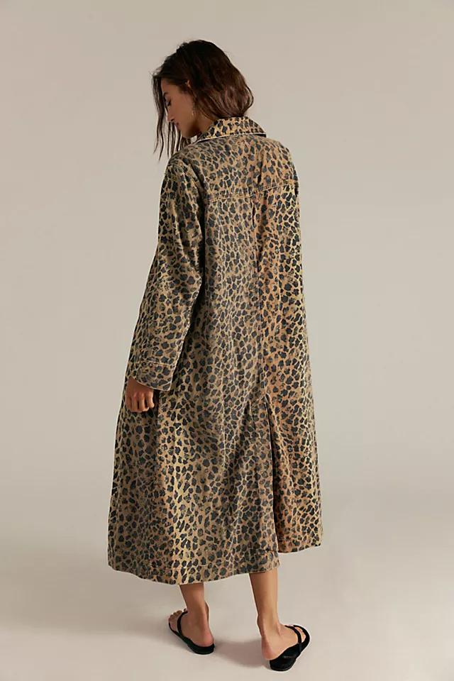 Vintage Leopard Denim Coat