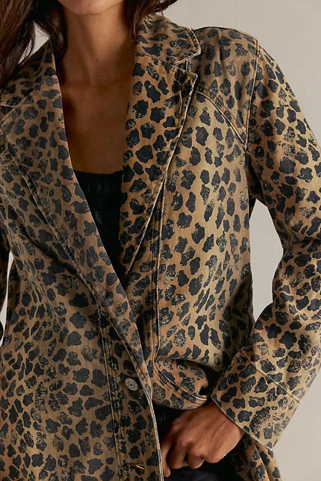 Vintage Leopard Denim Coat