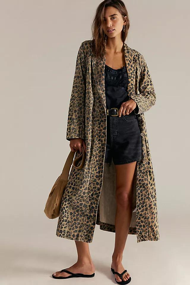 Vintage Leopard Denim Coat