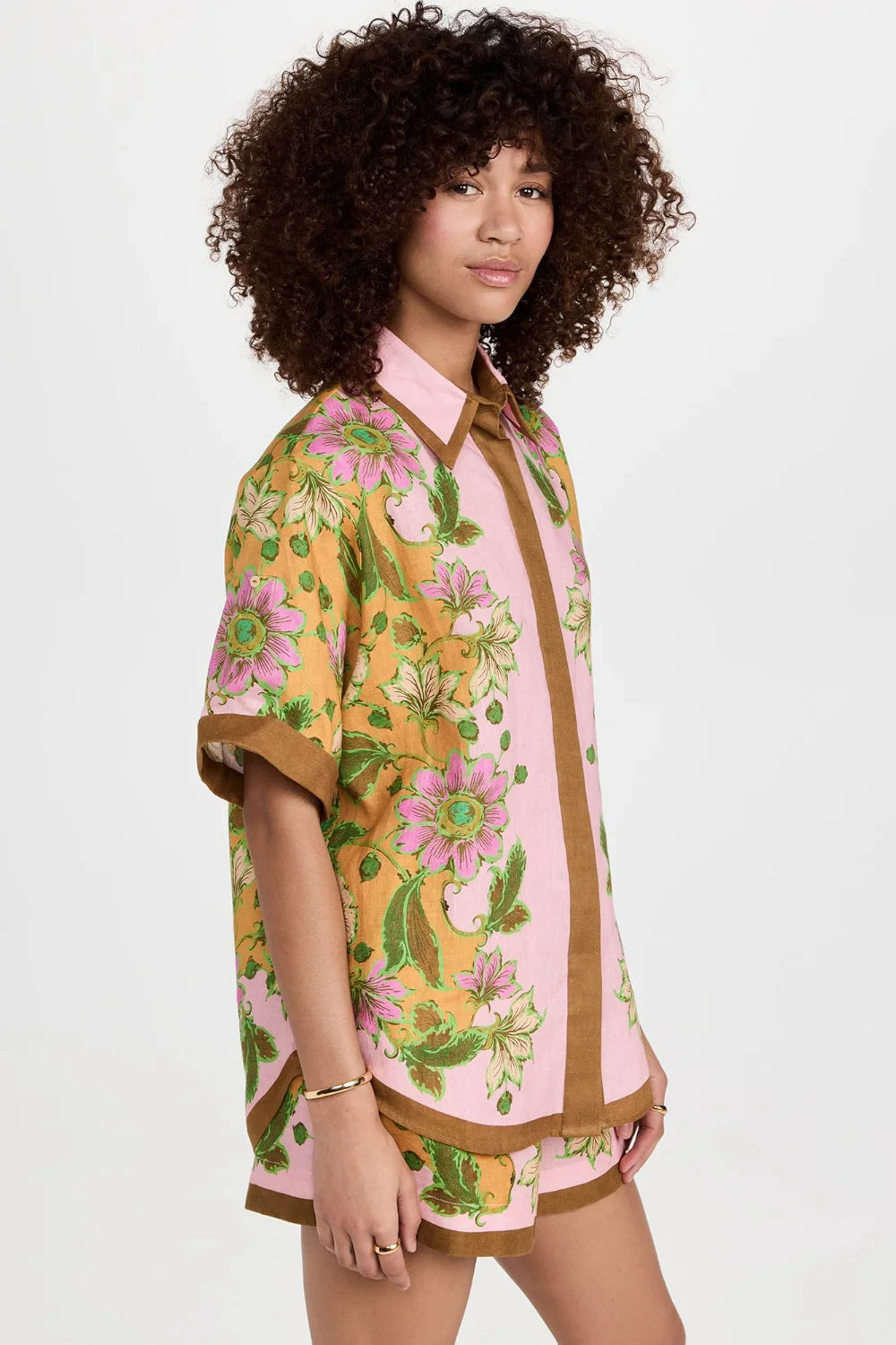 Set de pantaloni scurți largi florali retro