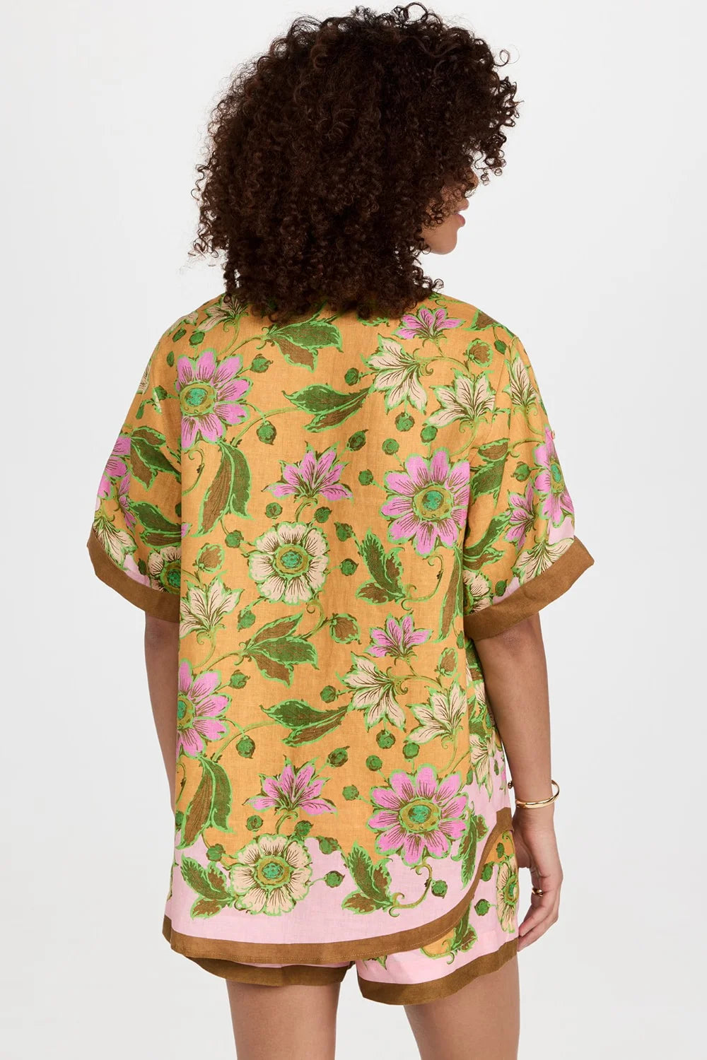 Set de pantaloni scurți largi florali retro