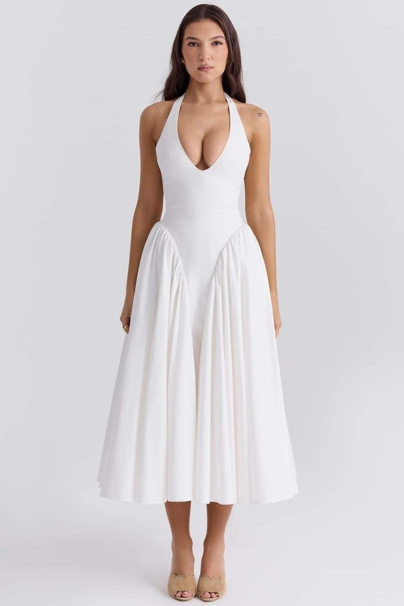 Vestido midi con espalda abierta y cuello halter de Alice