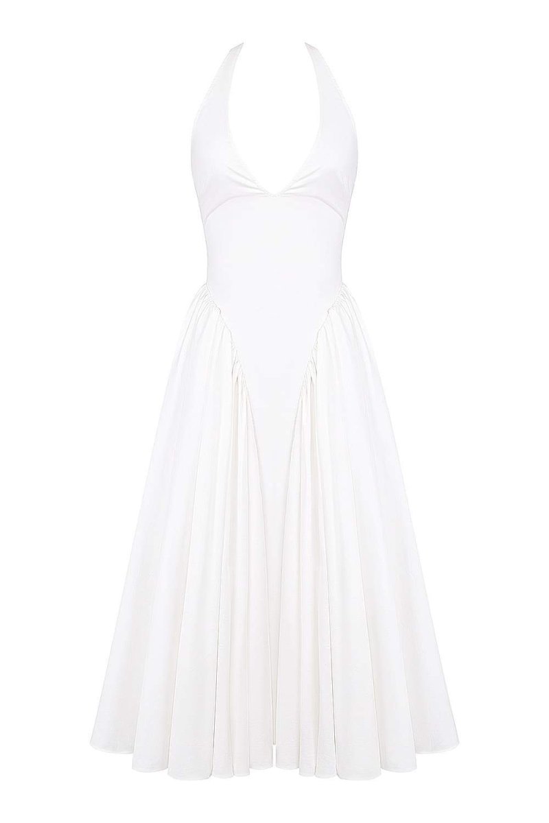 Vestido midi con espalda abierta y cuello halter de Alice