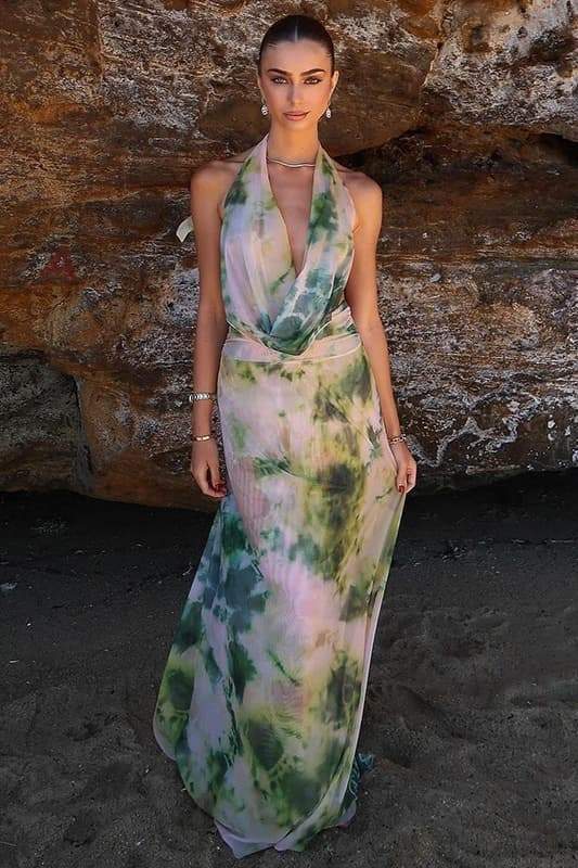 Antonia Printed Halterneck Maxi Dress Antonia Printed Halterneck Maxi Dress