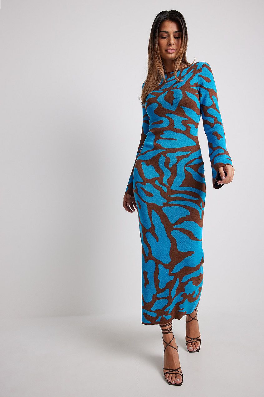jacquard knit midi dress Ava Jacquard Knit Midi Dress