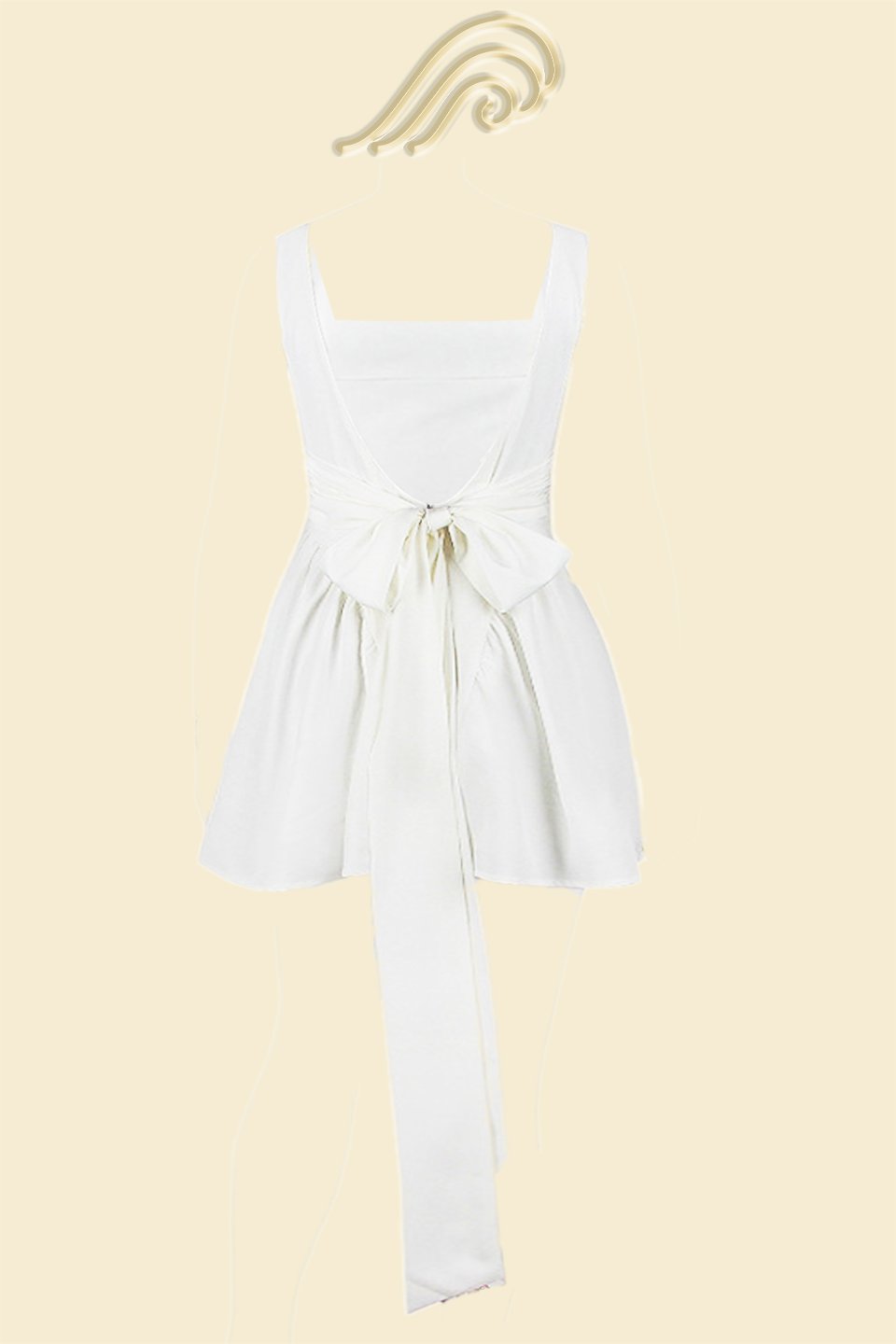Robe courte dos nu avec nœud papillon Debby