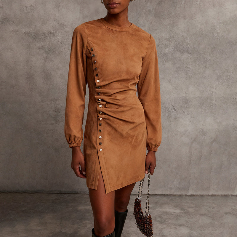 Women's Western Retro Style Autumn And Winter New Suede Dress Women's Western Retro Style Autumn And Winter New Suede Dress