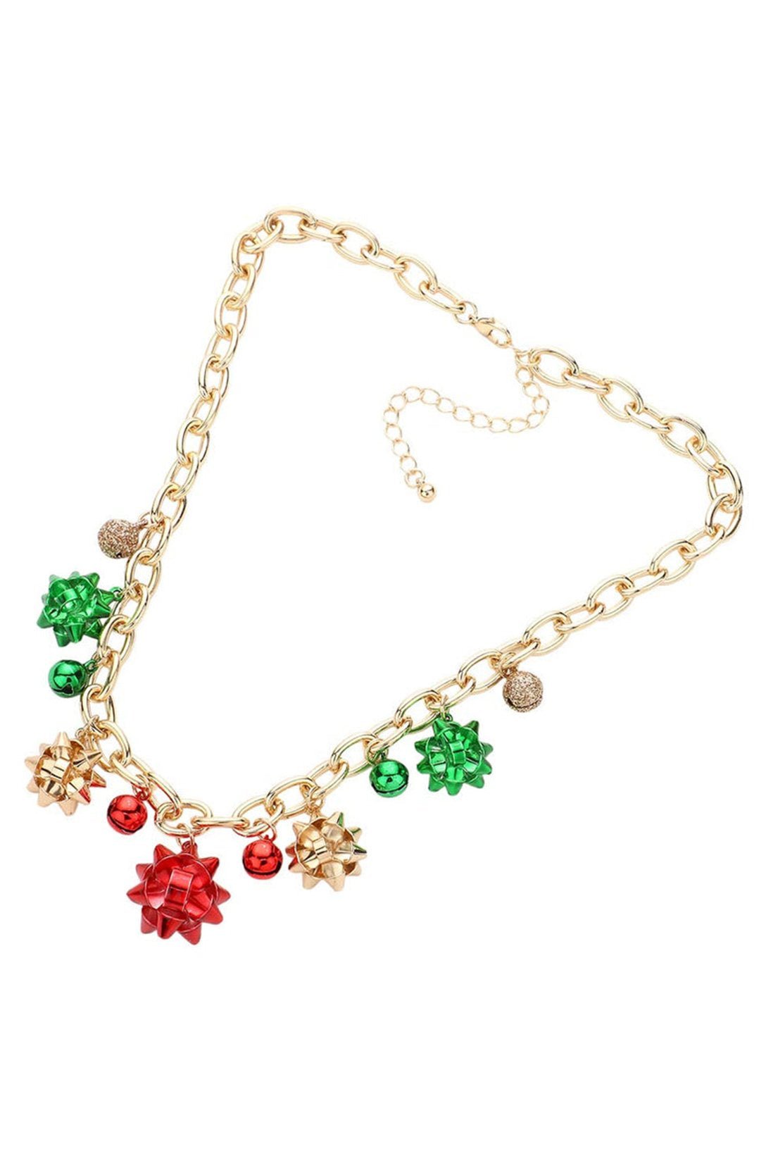 Collar de flores de aleación con cascabel navideño de Eileen