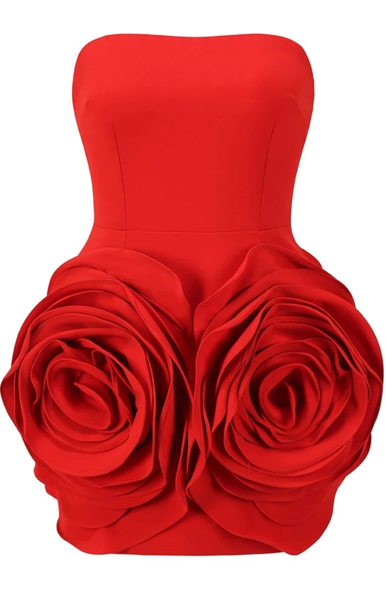 Eudora Flower Strapless Mini Klänning