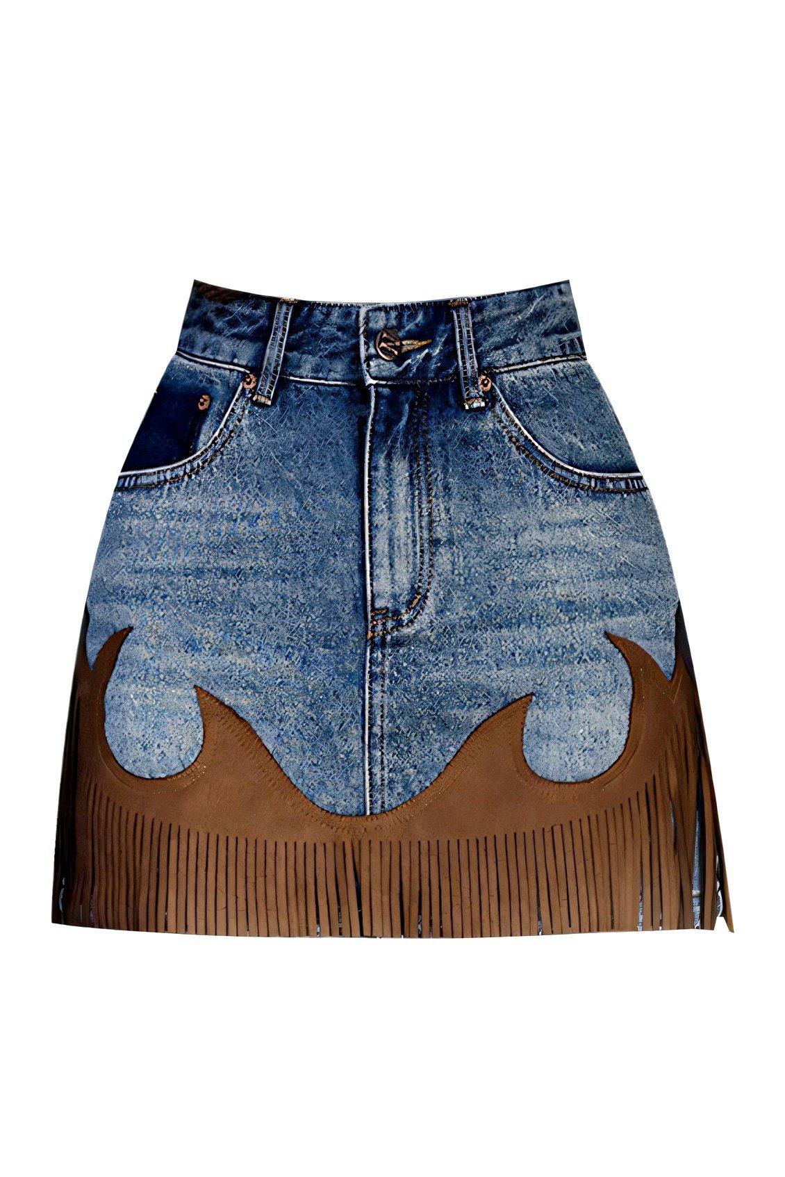 Heidi Splice Tassel Denim Minirok