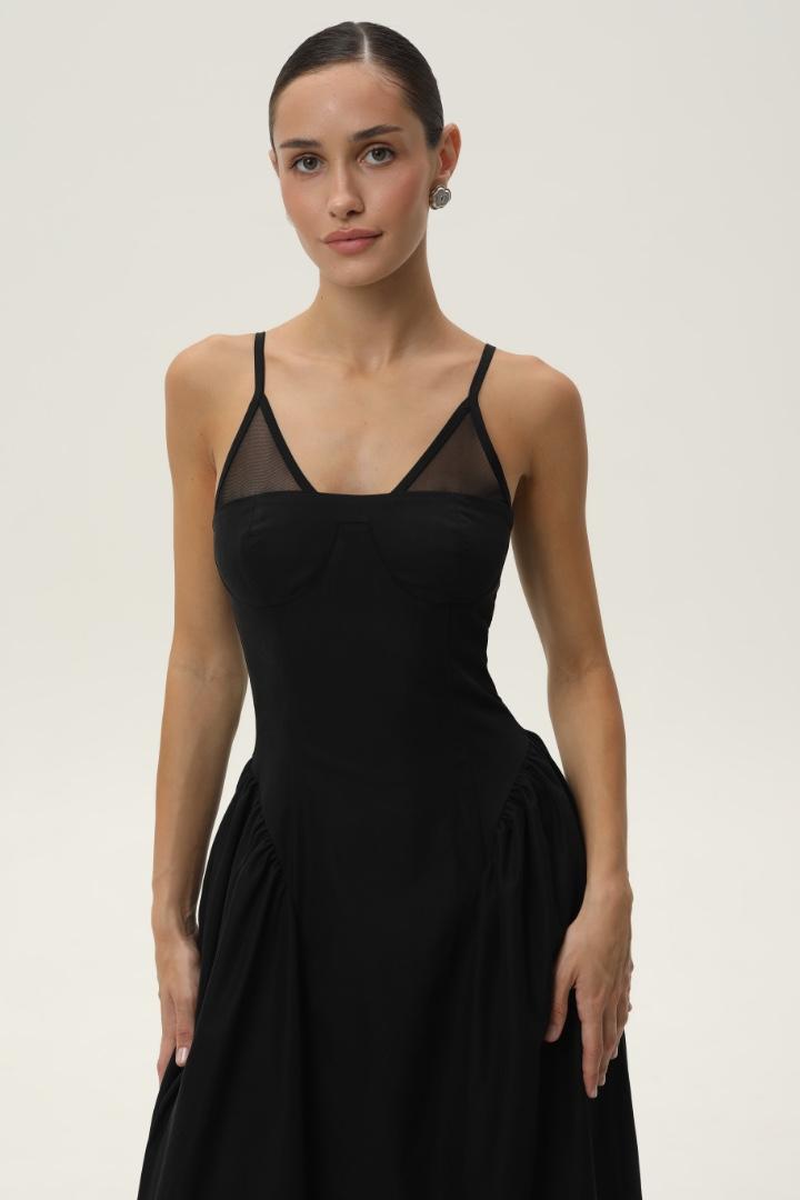 Sheer Spaghetti Strap Maxi Dress