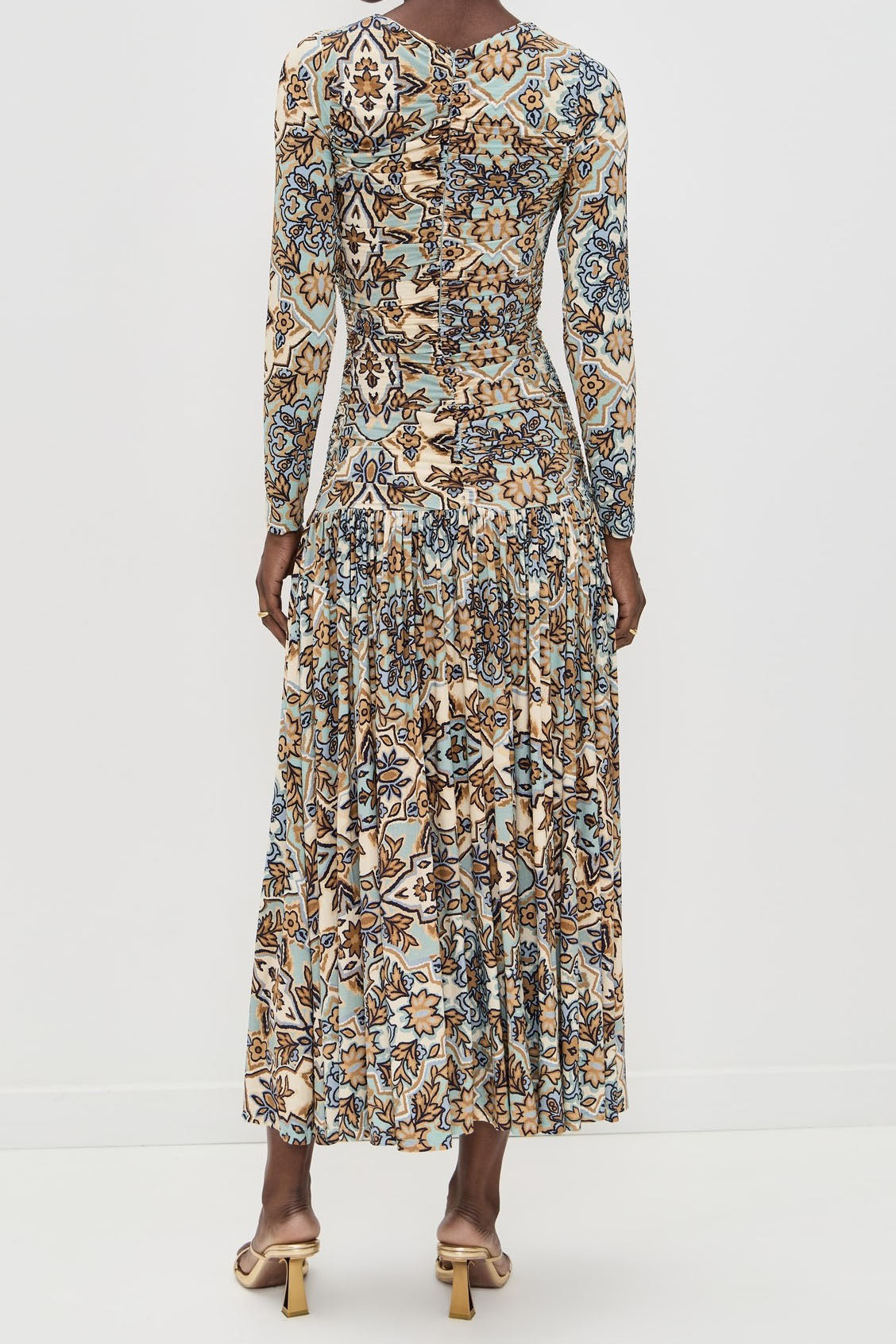 Elegant Geometric Floral Midi Dress