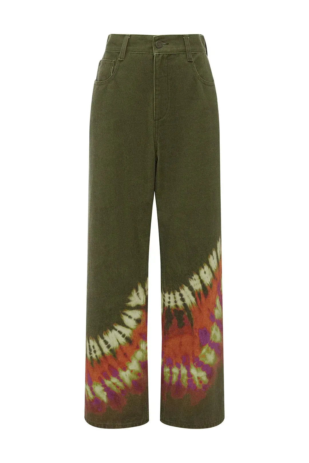Denim Mid-Rise Jeans mat artisteschem Saum-Detail