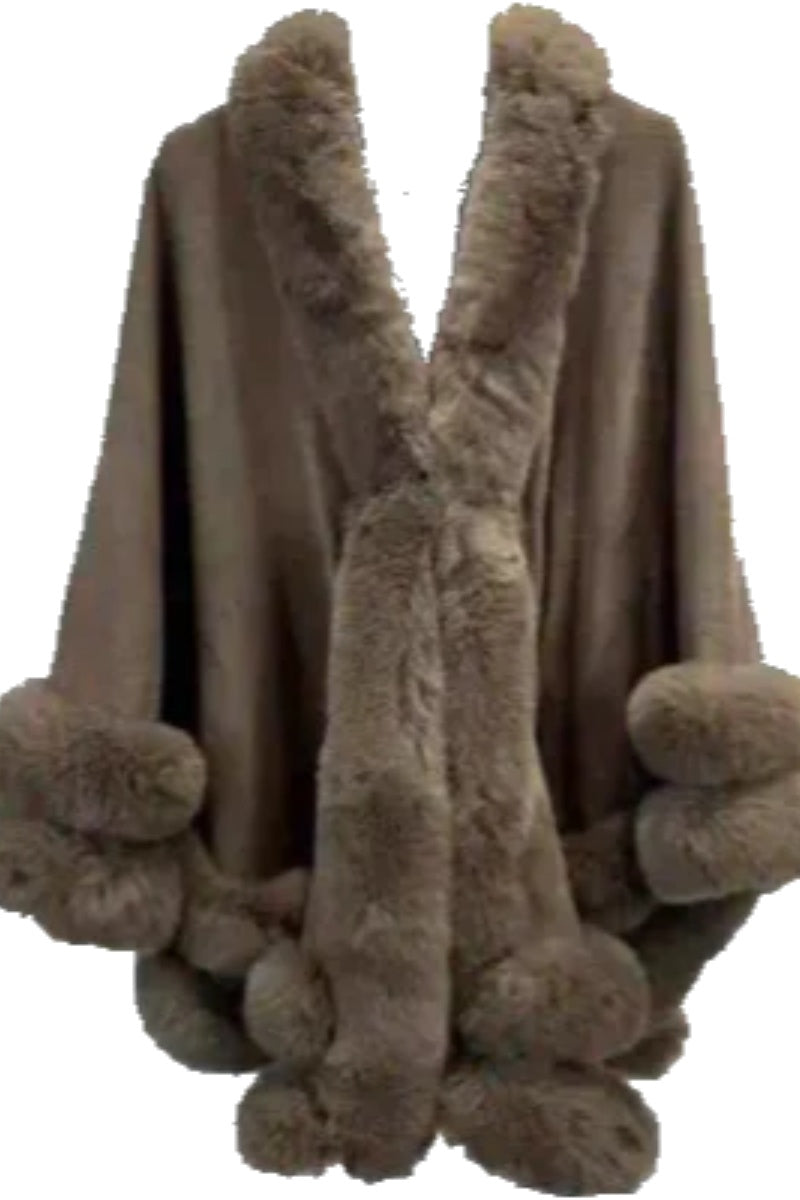 Furry Bat-Style Cape Coat